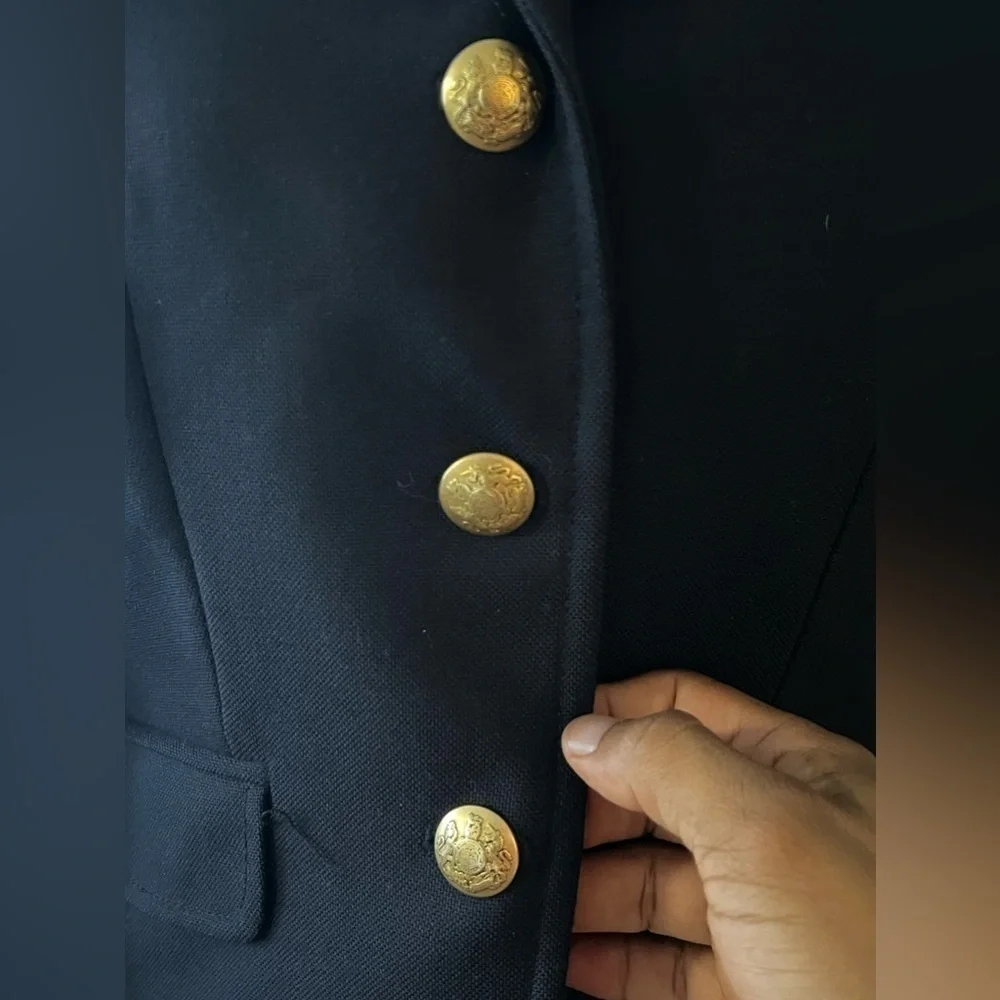 J. Crew Navy Blue Wool Blazer Jacket Size 2